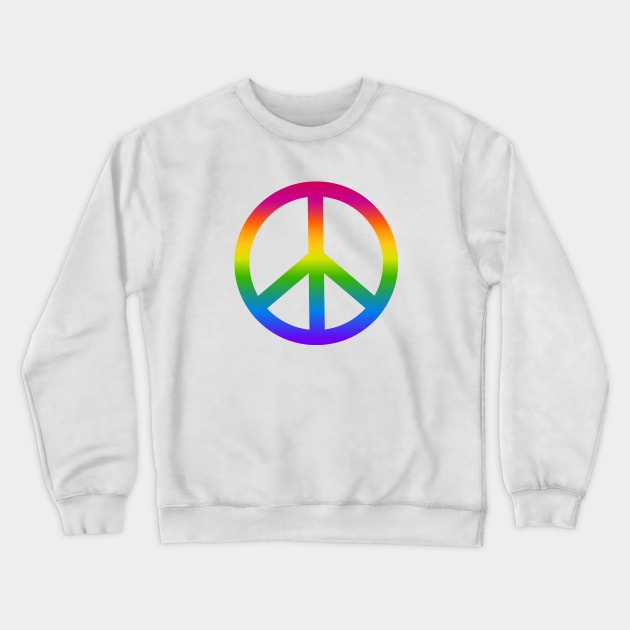 Rainbow Peace Symbol Crewneck Sweatshirt by RawSunArt